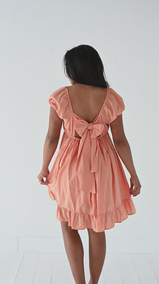 Tessa Babydoll Dress in Apricot