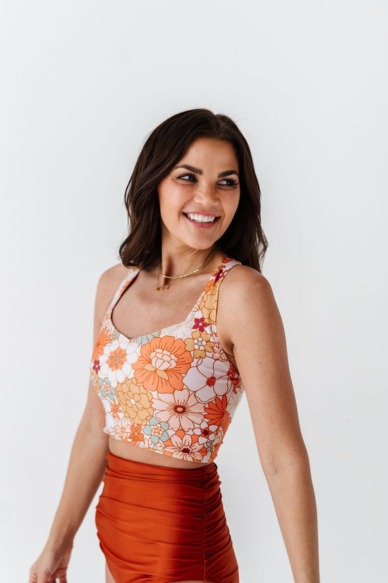 Groovy Floral Crossover Top