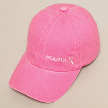  "Mama" Pink Ribbon Baseball Cap in Hot Pink