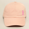 Pink Ribbon Baseball Cap in Dusty Pink