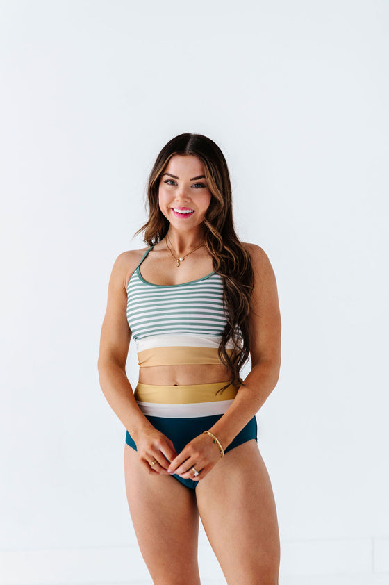 Shoreline Stripe Colorblock Crop